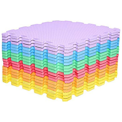 Rainbow Gym Flooring Foam Mats EVA Foam Mats for Home 30 x 30 cm in Multicolor Colors