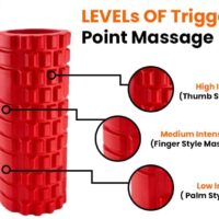 Red Foam Roller with 3 Resistance Level Bands – Lightweight Foam Rollers for Muscles Provides Relief from Pain Fatigue Improves Tissue Recovery – Massage Roller for Gym, Yoga Pilates