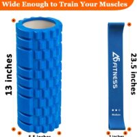 Blue Foam Roller with 3 Resistance Level Bands – Lightweight Foam Rollers for Muscles Provides Relief from Pain Fatigue Improves Tissue Recovery – Massage Roller for Gym, Yoga Pilates