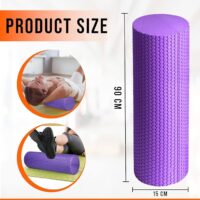 Purple Portable Massage Roller – Lightweight Foam Rollers for Muscles Provides Relief from Pain Fatigue Improves Tissue Recovery – Portable Massage Roller for Gym (Diamond dot 90)