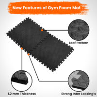 12 MM Extra Thick Foam Mats EVA Foam Gym Mats for Home 30×30 cm, Heavy Duty Interlocking Floor Eco-friendly Mat for Yoga Exercise