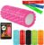 Pink Foam Roller with 3 Resistance Level Bands – Lightweight Foam Rollers for Muscles Provides Relief from Pain Fatigue Improves Tissue Recovery – Massage Roller for Gym, Yoga Pilates